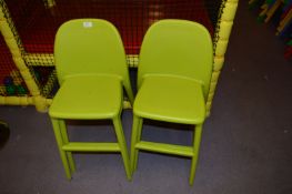 *Four High Seat Lime Green Children's Barstools