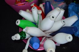 *Bucket Containing Juggles Clubs