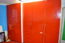 *High Gloss Range of Red and White Larder Units