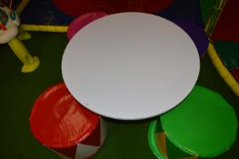 *Circular Table with Four Soft Play Stools