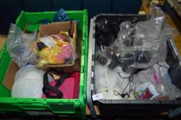 *Two Boxes Containing Assorted Poi Spares, Batteries, Poi Handles, Ribbons, etc.