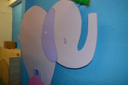 *Large Hand Painted Elephant Balancing on Ball