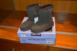 *Children's Shearling Boots (Chocolate Brown) Size:9