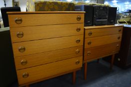 Five Height and a Three Height Teak Chest of Drawers
