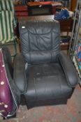 Black Leatherette Reclining Armchair