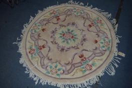 Floral Patterned Circular Rug