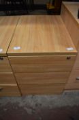 Standalone Three Drawer Pedestal Unit in Light Oak Finish