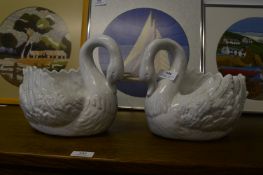 Pair of Swan Jardinieres
