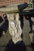 Concrete Birdbath with Classical Nude Figures