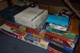 Selection of Board Games Including Trivial Pursuit, Poker, Chemistry Set, etc.
