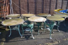 Set of Nine Cast Metal Bar Tables 
