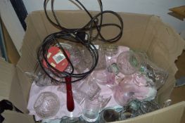 Box of Drinking Glassware, Jugs, Vases, etc.