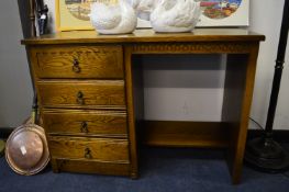 Four Drawer Single Pedestal Desk