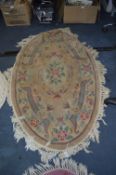 Floral Patterned Oval Rug