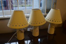 Set of Three Ceramic Table Lamps