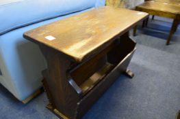 Oak Side Table Magazine Rack