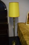 Polished Brass Standard Lamp and Shade