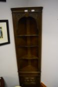 Oak Open Shelf Corner Cabinet