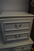 White Two Drawer Bedside Cabinet