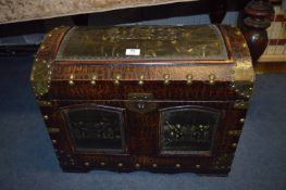 Dome Topped Trunk with Pressed Brass Panels