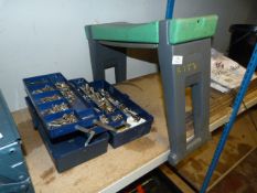 Plastic Toolbox Containing Assorted Self Tapping Screws, and a Hozelock Gardeners Kneeling Pad