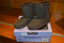 *Children's Shearling Boots (Chocolate Brown) Size:10