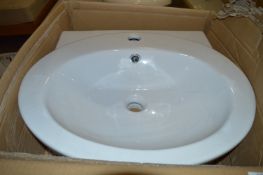 *White Single Hole Wash Basin with Pedestal