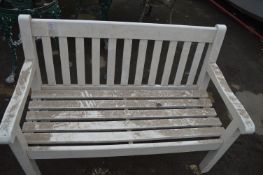 White Painted Wooden Garden Bench