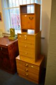 Two Three Drawer Chest and a Bedside Cabinet