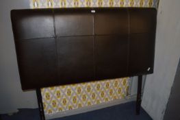 Brown Leather Double Bed Headboard