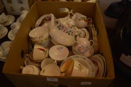 Box Containing an Assortment of Part Tea Sets, Teapots, etc.