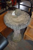Concrete Birdbath in the Form of a Tree Stump