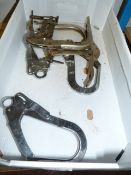 Box Containing Two Valve Clamps and Three Scaffolders Safety Harness Clips