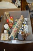 Box Containing Oil Paints, Pastels, Pencils, etc.