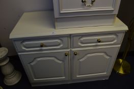 White Two Door, Two Drawer Cabinet