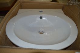 *White Single Hole Wash Basin with Pedestal