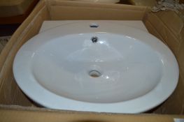 *White Single Hole Wash Basin with Pedestal