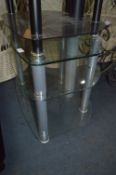 Black Glass Three Tier TV Stand