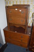 Three Height and a Two Height Oak Chest of Drawers