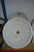 Pair of Circular Vanity Top Wash Hand Basins