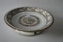 Brown and White Pottery Dish