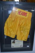 Framed and Signed Boxing Shorts Thomas Hearns
