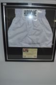 Framed and Signed Boxing Shorts Rubin 