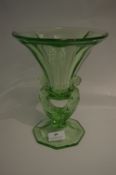 Art Deco Green Glass Vase