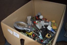 Box of Assorted Play Worn Corgi, Matchbox and Other Vehicles