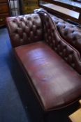 Leather Upholstered Chaise Lounge