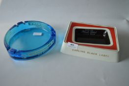 Two Brewery Advertising Ashtrays