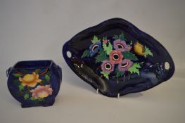 Blue Maling Pottery Dish and Vase