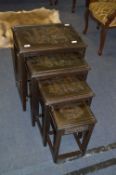 Nest of 4 Oriental Carved Tables