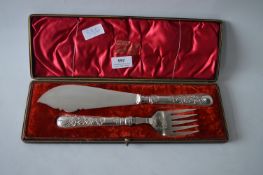 Silver Plated Cased Cake Set